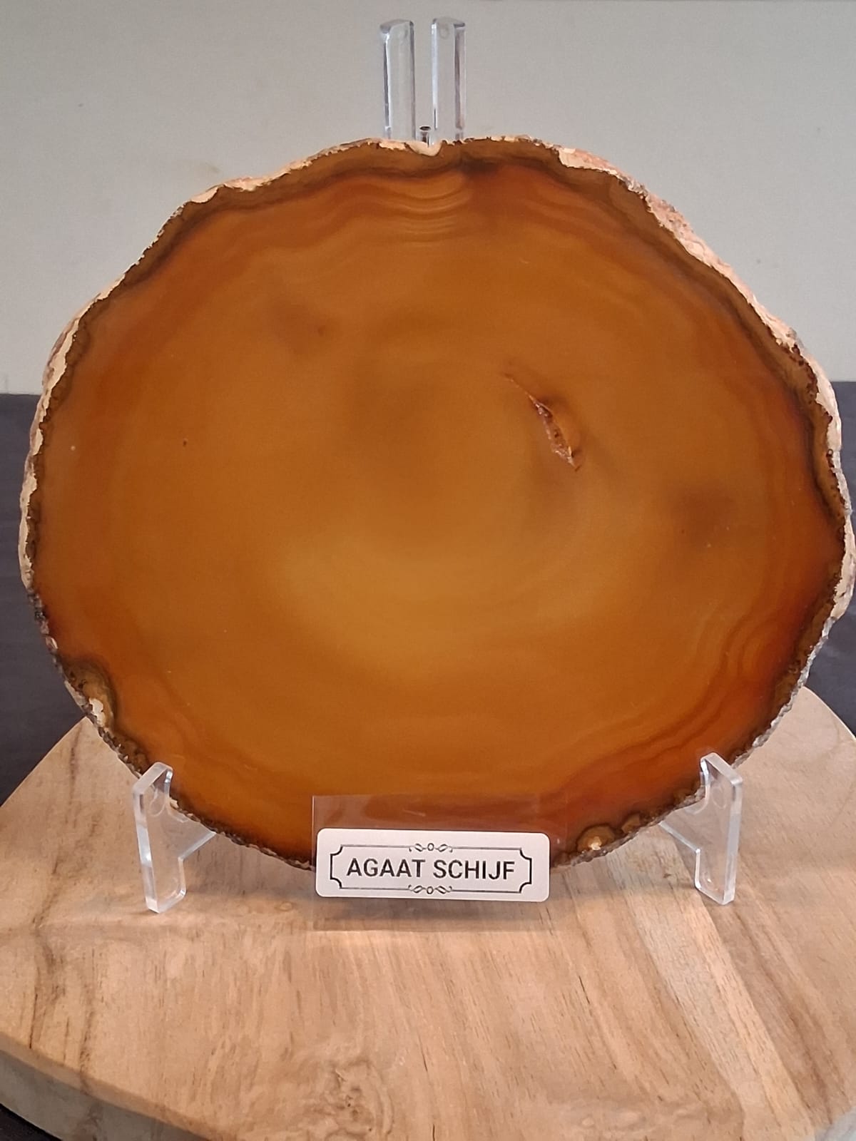 Agaat Schijf Geel – 20 x 18 cm | Steen van Bescherming, Balans & Energie