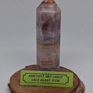 Amethist met Crazy Lace Agaat | 9 cm | Balans, Bescherming & Vreugde