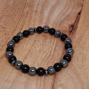 Pyriet met Obsidiaan Kogelarmband – Bescherming, Aarding, Kracht