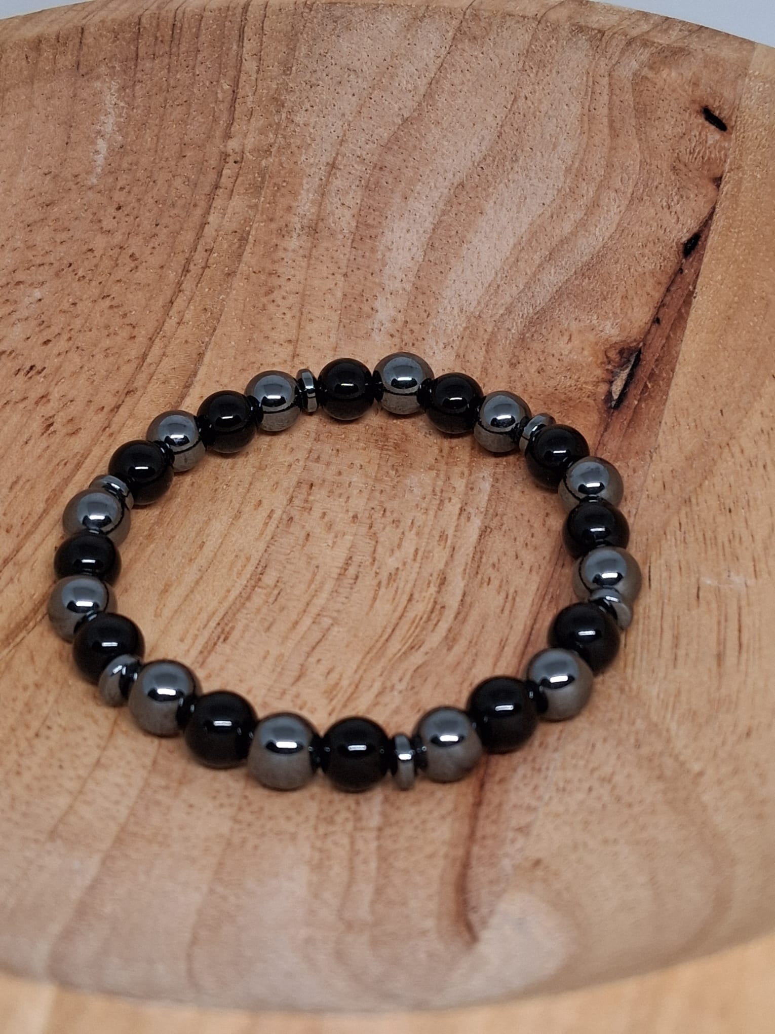 Pyriet met Obsidiaan Kogelarmband – Bescherming, Aarding, Kracht