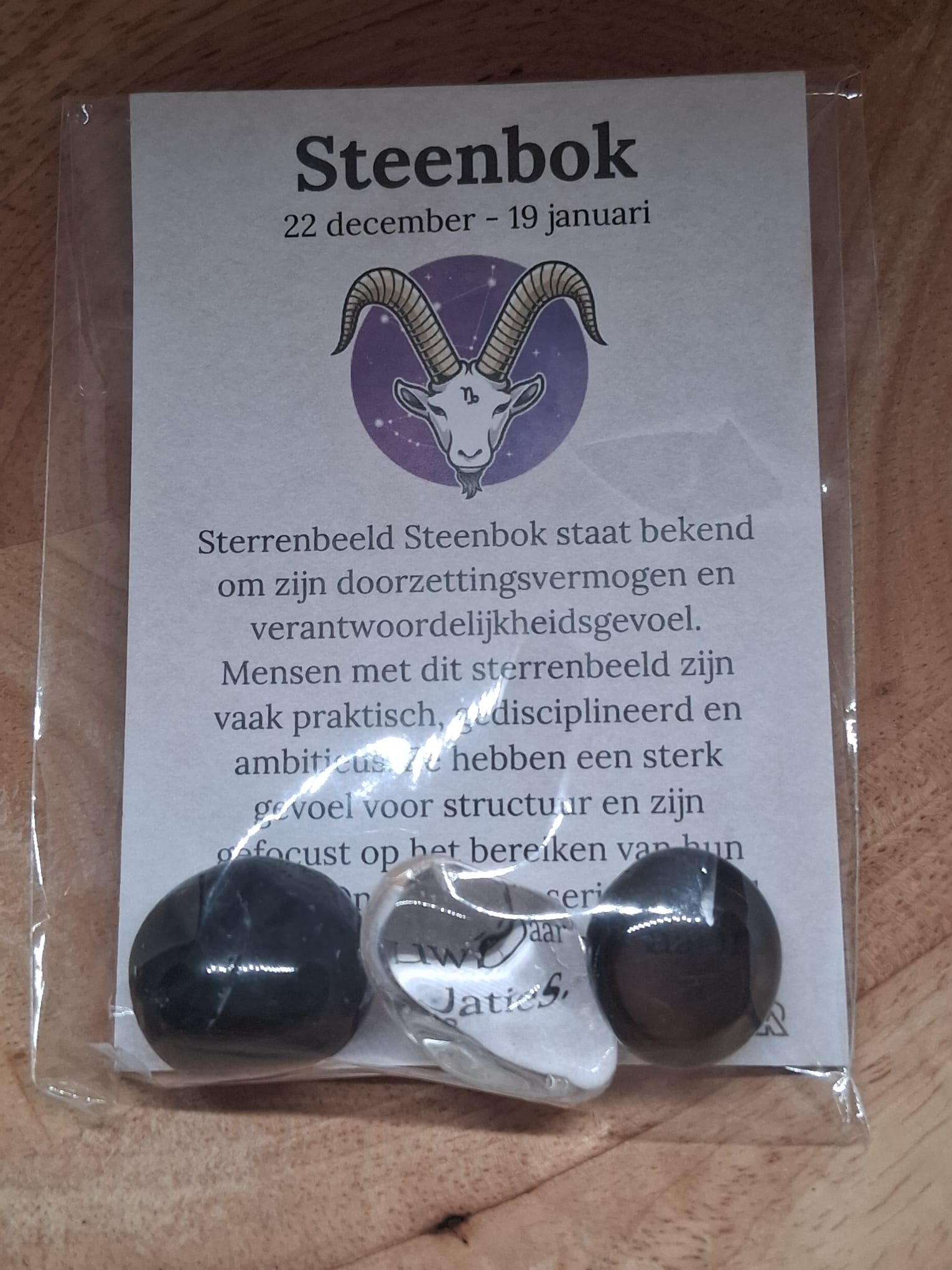Sterrenbeeld Steenbok 22 dec - 19 jan - Rookkwarts, Bergkristal, Zwarte Toermalijn
